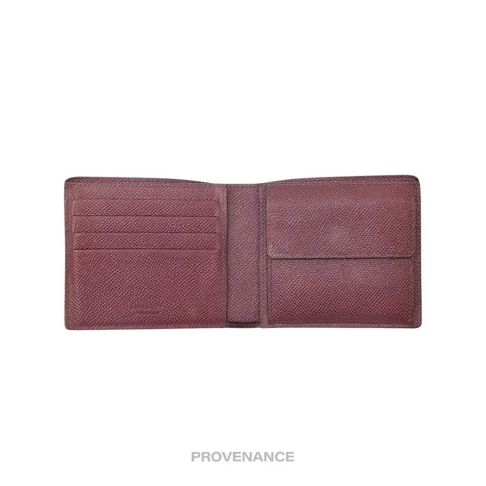 🔴 Givenchy Logo Bifold Wallet - Black Red Grained Leather